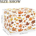 Bolaz Storage Bins with Lids and Handles, Maple Leaf Pattern Storage Box Basket - Image 3
