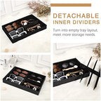 Emibele Glasses Organizer Jewelry Tray, 8 Grids Velvet Tray Watch Storage - Image 4