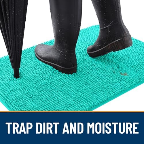 OLANLY Dog Door Mat for Muddy Paws 47x24, Super Absorbent Chenille Mud Mat - Image 2