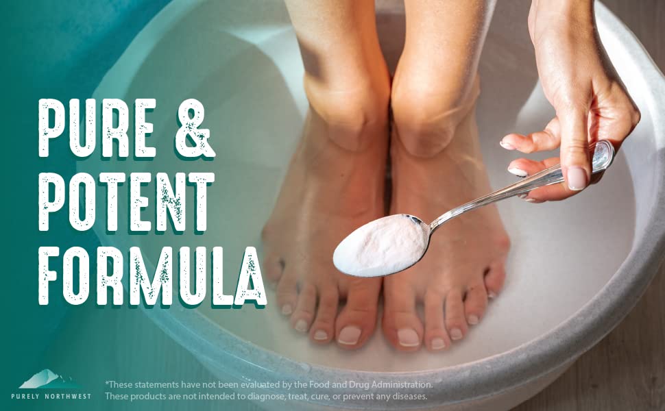 Epsom Salt Tea Tree Foot & Body Soak-Toenail Repair & Ingrown Nails, Athletes Foot Burning & Itching-Stubborn Foot Odor & Softens Callouses-Purely Northwest-USA 2 LB