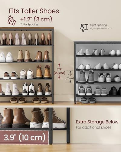 VASAGLE 5-Tier Shoe Rack, 18-24 Pairs, Metal Mesh - Image 5