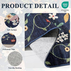 DUKINO 2.6x12 Kitchen Runner Rug, Floral Non Slip Washable Rug - Image 4