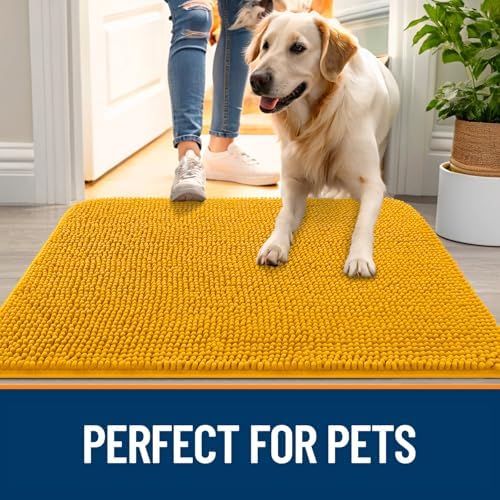 OLANLY Dog Door Mat for Muddy Paws 59x24, Super Absorbent Chenille Mud Mat - Image 6