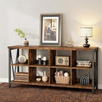 62 in Industrial 3-Tier Metal Horizontal Bookshelf by SLEKVERSA