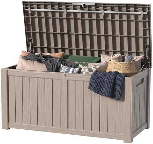 150 Gallon Outdoor Deck Box, Lockable Waterproof Outdoor Storage Boxes by MAIUSCOLI