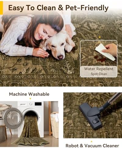 RELEANY Washable Area Rug, Square 4'x4' - Image 4