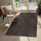 Lahome Black 3x5 Washable Rug, Neutral Easy Jute Entryway Front Porch Rug by Lahome