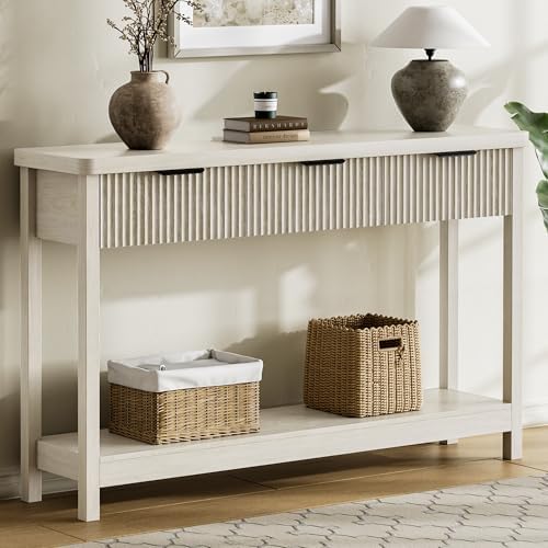 Lulive Fluted Console Table, 51 Inch Entryway Table by Lulive