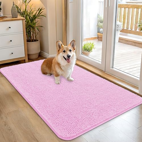 OLANLY Dog Door Mat for Muddy Paws 45x27, Super Absorbent Chenille Mud Mat by OLANLY