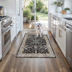 3x4 Entryway Rug Washable Non-Slip–Boho Floral Stain-Resistant Small Area Rug - Image 4