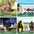 2 Pack Camping Table Foldable, Portable Folding Beach Table - Image 5