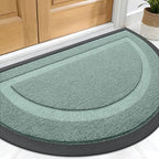OLANLY Half Circle Front Door Mat Outside 29.5x17 All-Season Rubber Doormat by OLANLY