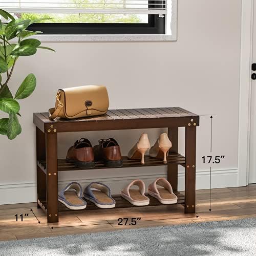 Pipishell 3 Tier Bamboo Shoe Rack Bench - Image 3