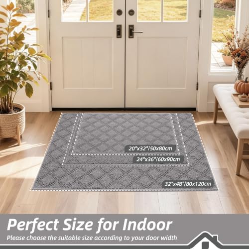 BEQHAUSE Dirt Trapper Door Mat 20" x 32" Non-Slip Washable - Image 2
