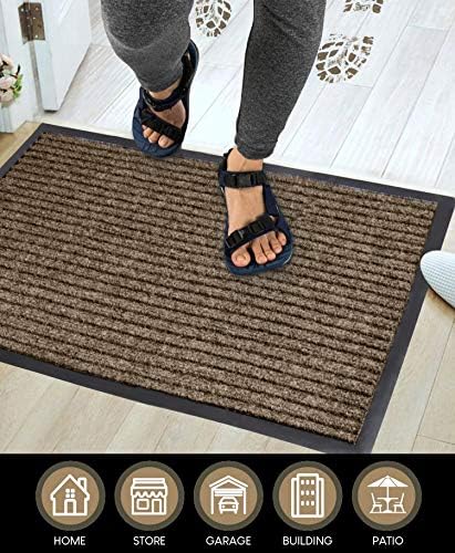 LuxUrux 2-Pack Striped Brown Door Mats - Image 5