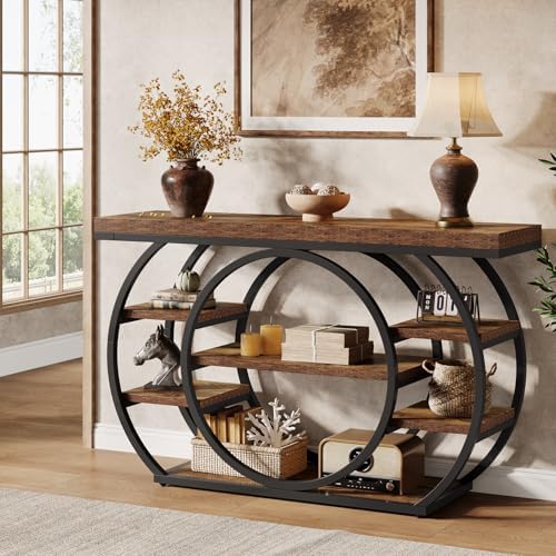Tribesigns 47" Console Table for Living Room, 5-Tier Industrial Entryway Table - Image 6