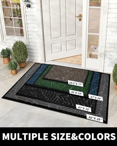 Yimobra Leaf Pattern Door Mat, 36 x 24 in - Image 2