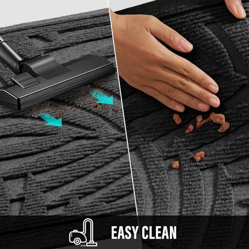 HIYARD Front Door Mat, Absorbent Resist Dirt Welcome Door Mat Indoor Outdoor - Image 6