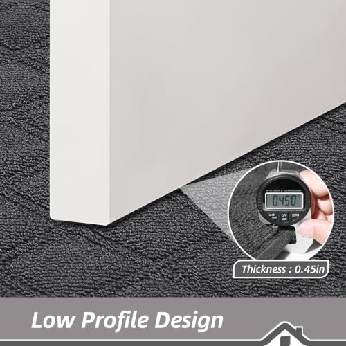 BEQHAUSE Dirt Trapper Door Mat 24" x 36" Non-Slip Washable, Dark Grey - Image 5