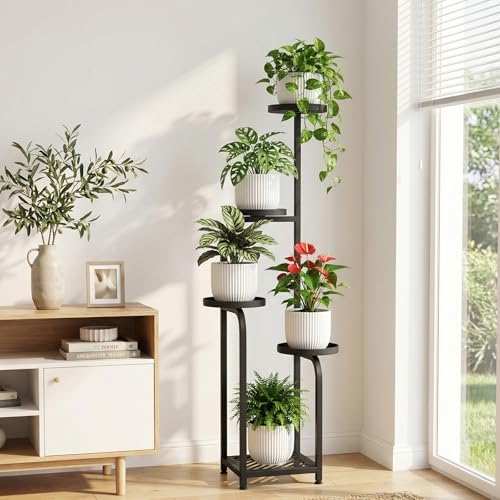 TOSKING Tall 5-Tier Square Plant Stand Indoor Outdoor - Image 2