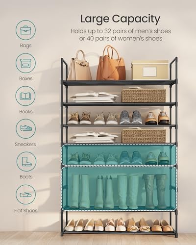 SONGMICS Shoe Rack, 8-Tier Shoe Organizer, Metal Storage Shelf - Image 4