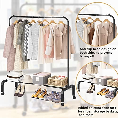 Rolling Clothes Rack Clothing Garment Rack - Image 5