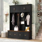 Quarte Hall Tree with Bench, Enclosed Storage, 4 Hooks - Image 2