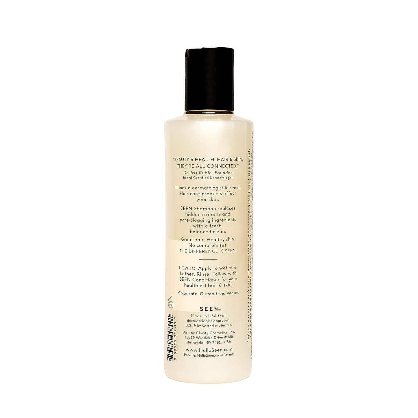 SEEN Shampoo & Conditioner Bundle - Scented, Non-Comedogenic & Sulfate-Free Hair Care - Dermatologist-Developed, Safe for Sensitive & Acne-Prone Skin