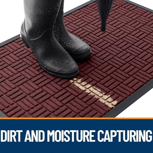 OLANLY Front Door Mat Outside Entrance 47x17, Heavy-Duty Rubber Doormat - Image 3