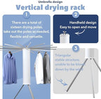 Heavy-Duty Aluminum Tripod Clothes Drying Rack, Reinforced Stable Design - Image 3