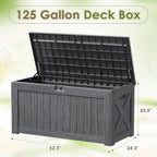 Devoko 125 Gallon Outdoor Storage Box, Waterproof Resin Deck Box - Image 7