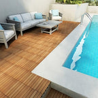 PrimeZone 108 PCS Solid Acacia Wood Interlocking Deck Tiles, Natural Wood - Image 3