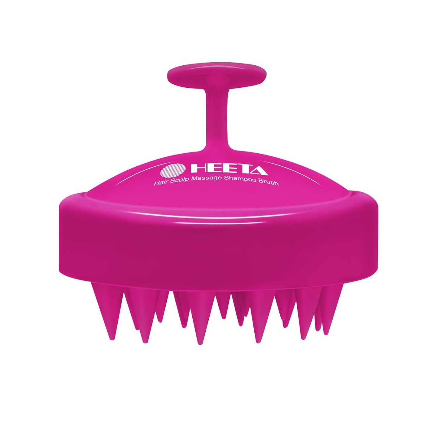 HEETA Scalp Massager Hair Growth, Soft Silicone Scalp Scrubber Shampoo Brush for Exfoliation, Dandruff Removal Head Massage Stress Relax, Wet & Dry Use for Thick Thin Curly Hair Care, Hot Pink