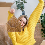 Gerrii Wicker Key Holder for Wall Rattan Mail Shape Holder - Image 6