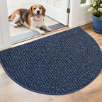 BEQHAUSE Dirt Trapper Door Mat 26" x 40" Half Circle Non Slip Rugs by BEQHAUSE