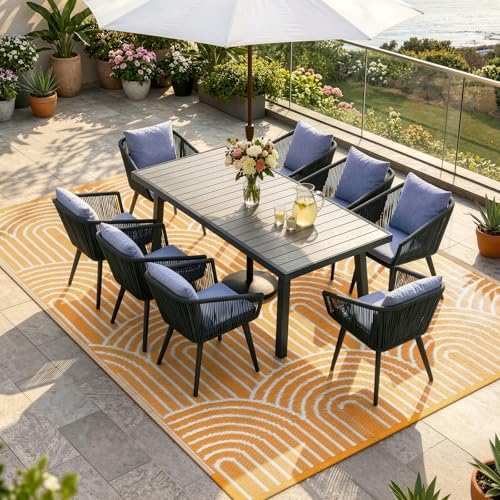 Lahome Outdoor Patio Rug Waterproof 9x12, Camping Rug - Image 6
