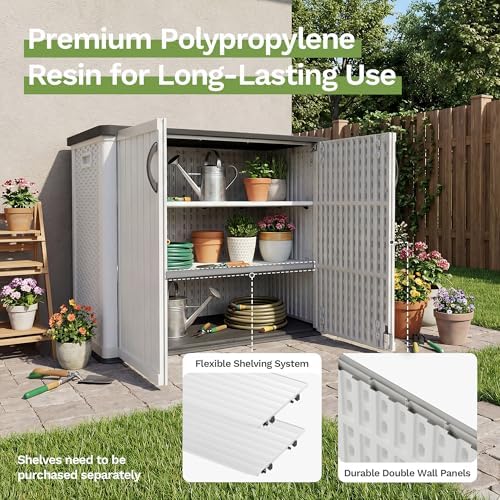 Patiowell 26 Cu.ft Plastic Outdoor Storage Cabinet, Lockable Waterproof - Image 6