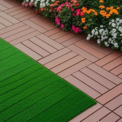 Plastic Interlocking Deck Tiles, 44 Pack Outdoor Patio Flooring, All Weather - Image 5
