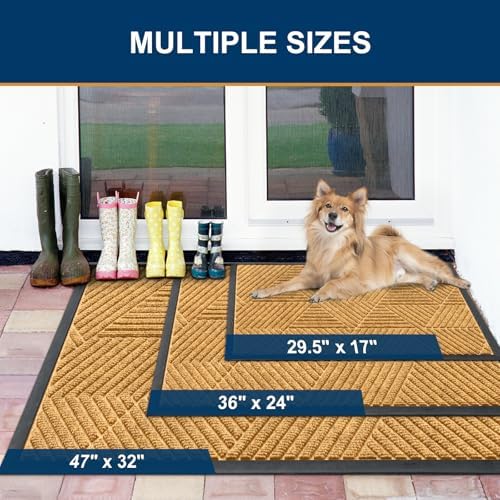 Smiry Front Door Mat Outside Entrance, Low Profile Rubber Doormat - Image 2