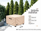 Patio Square Table Cover, 32Wx32Dx16H Inches 100% Waterproof Heavy Duty Outdoor - Image 2