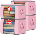 Fab totes 90L Clothes Storage, Foldable Thick Fabric Blanket Storage Bags by Fabtotes