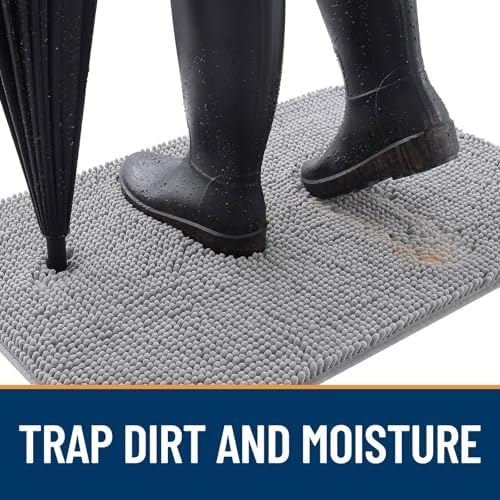 OLANLY Dog Door Mat for Muddy Paws 48x30, Super Absorbent Chenille Mud Mat - Image 2