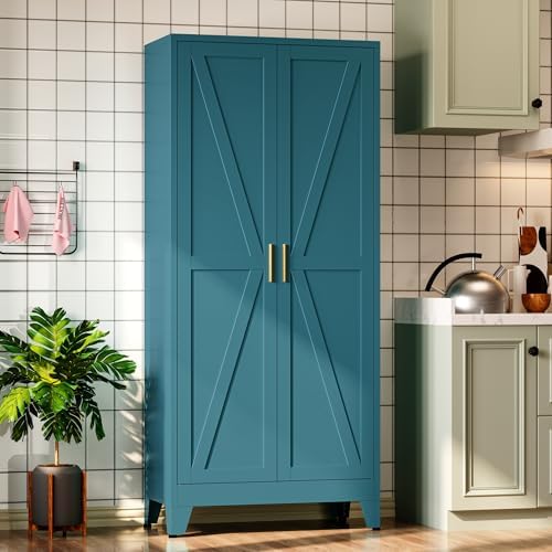Bevivog 71" Tall Storage Cabinets Farmhouse Freestanding Tall Bookshelf - Image 3