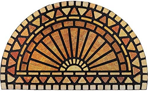 CHICHIC Front Door Mat 18"x30" Outdoors Heavy Duty Rubber Mat, Semicircle by CHICHIC