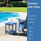 LUE BONA Outdoor Side Table, 2-Tier HDPS Small Patio Table - Image 4