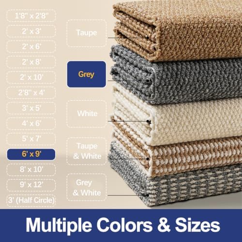 Faux Jute Area Rug 6'x9', Washable & Non-Slip - Image 6