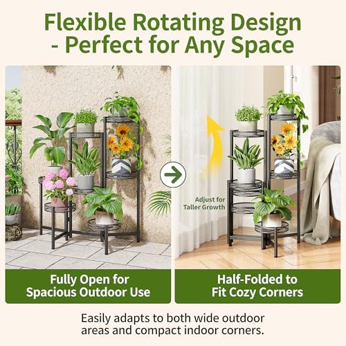 Plant Stand Indoor Outdoor, 7 Tier Large Plant Stand - Image 4