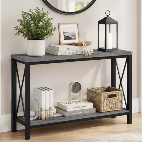 BON AUGURE Console Table with 2 Shelf, 47In Narrow Entryway Table by BONAUGURE