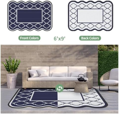 GENIMO Outdoor Rug, Waterproof Plastic Rugs - Image 4