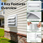 4 Inch Outdoor Dryer Vent Cover Louvered - Image 3